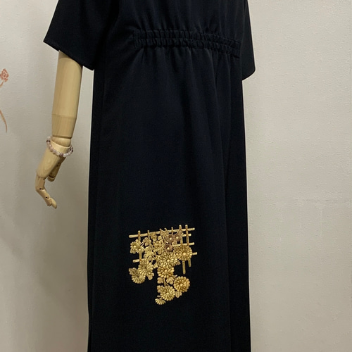 NO:（21）（プロ仕立て)着物リメイク&スリト入りAライン  