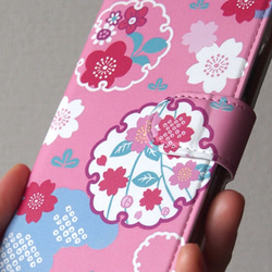 [有理由/每種顏色各1件]筆記型智慧型手機保護殼&lt;櫻花與雪環&gt; iPhoneX/XS 第8張的照片