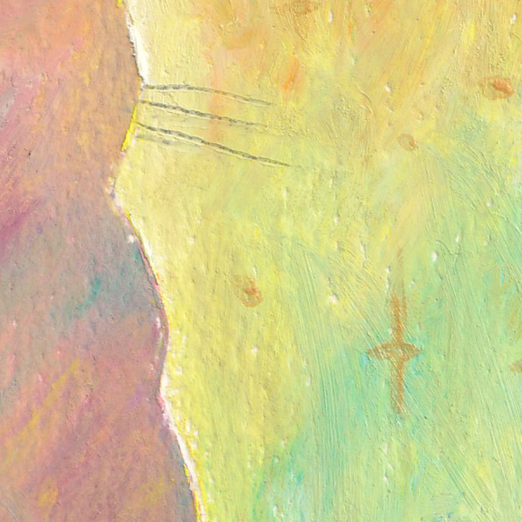 【原画1点限り】ほんわか猫とネズミ 小さなパステル画 2枚目の画像