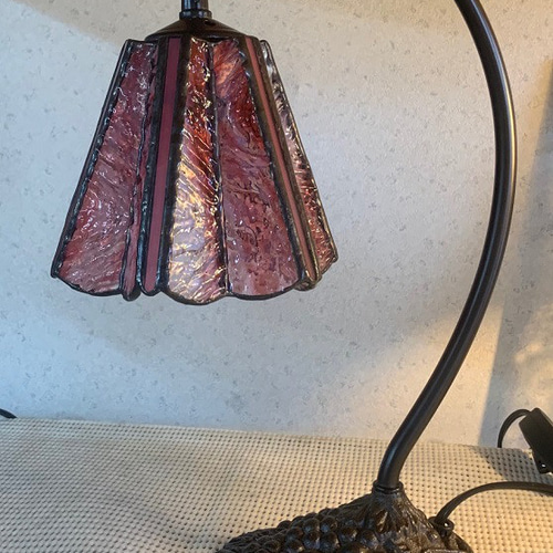 グースネックのランプ・ピンク ステンドグラス、照明 インテリア雑貨
