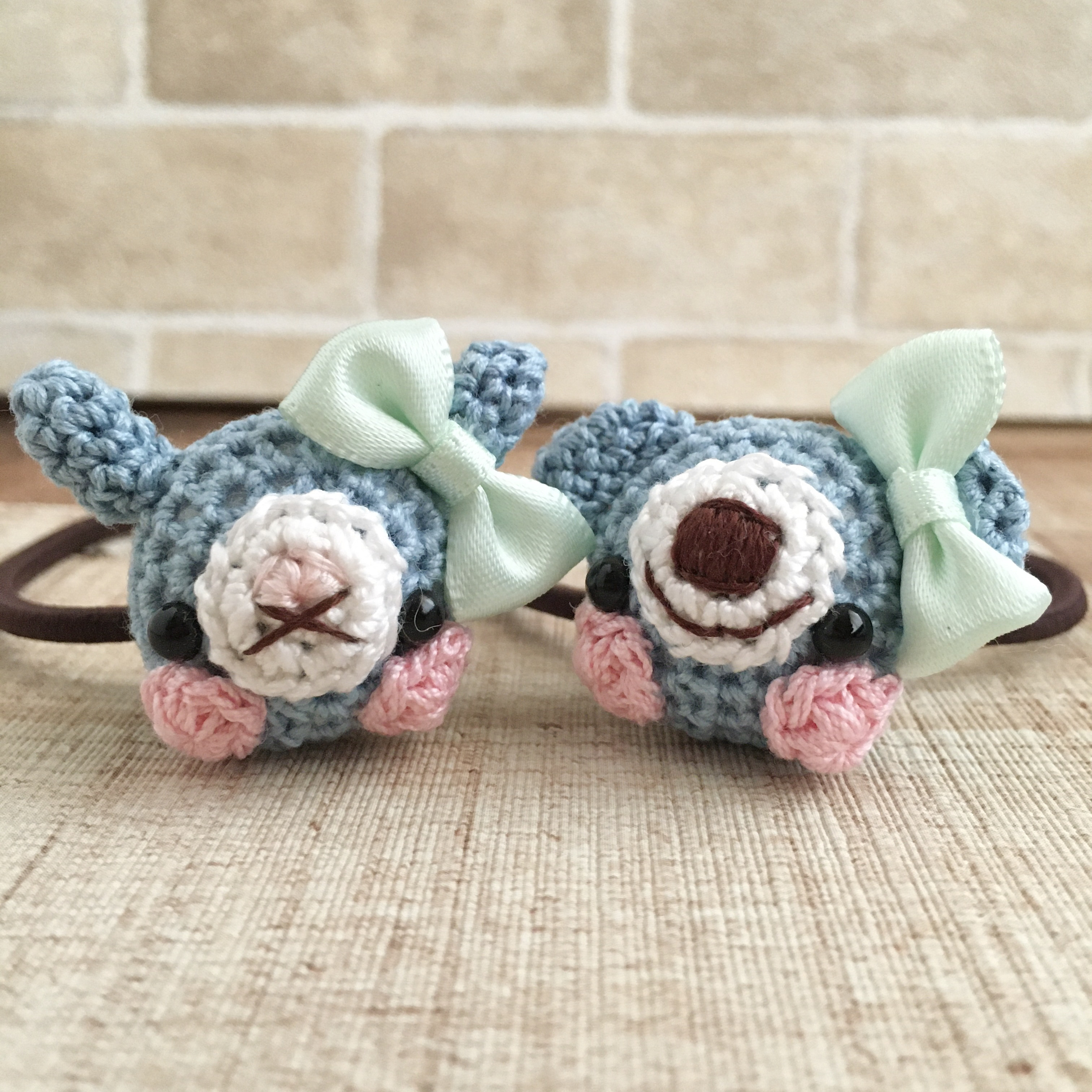 キッズリボン ヘアゴム 細長 いちごうさぎ キッズゴム ❣️1セットのみ❣️ 