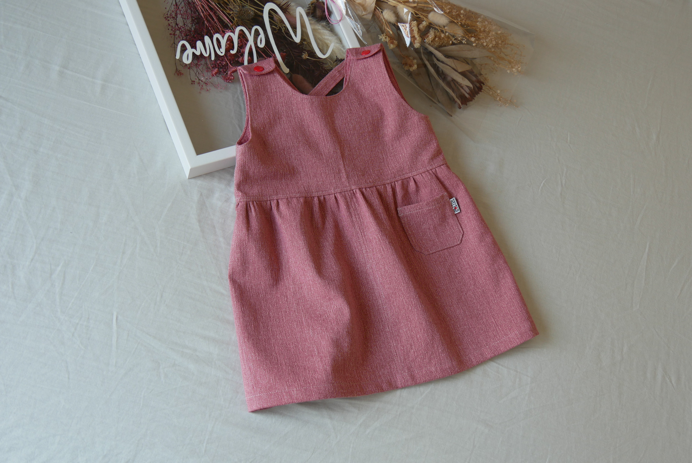 子供服　ベビー服　ブラッシングデニムワンピース