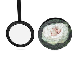 【受注生産】白い薔薇のレザーコンパクトミラー 16枚目の画像