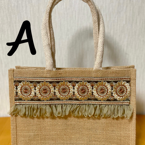 インド刺繍 ジュートバッグ トートバッグ mignon. 通販 16389421