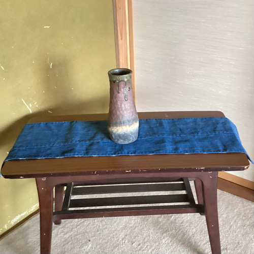 藍とかすり 両面使いのテーブルセンター (2) その他インテリア雑貨