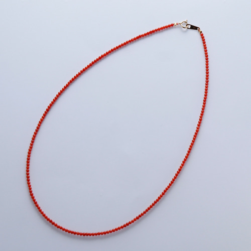 2mm】地中海産赤珊瑚42センチK18ネックレス ネックレス 2mm】地中海産赤珊瑚42センチK18ネックレス ネックレス
