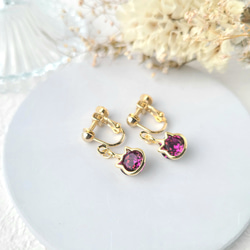 2747】ジャンピング猫 アクセサリー ノンホール ピアス 天然石