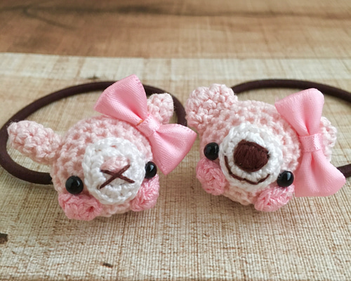 編みぐるみ♡リスさん♡ベビーヘアクリップヘアゴム