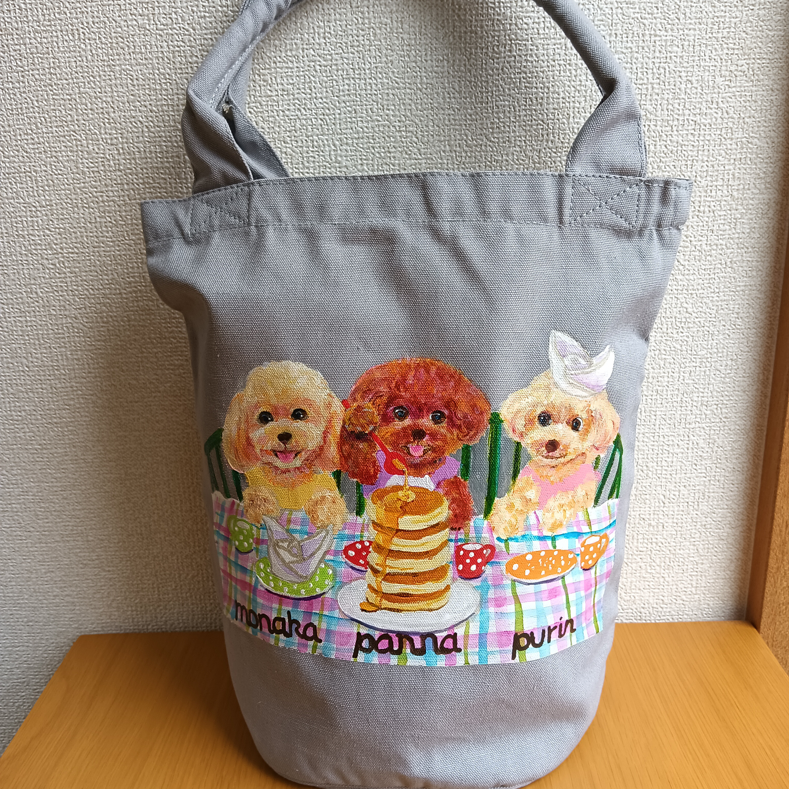 ハンドメイド　オーダー受付ページ　　♡バッグに入ったわんこ　パネル♡