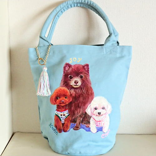 受注制☆ハンドペイント愛犬うちの子オーダー2025(バケツ型トート