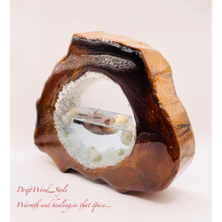 ※アウトレット品 一つ限りの流木アート 海に浮かぶラッコ ジオラマ 流木 フィギュア 置物 レジン 海の生き物 N1 5枚目の画像