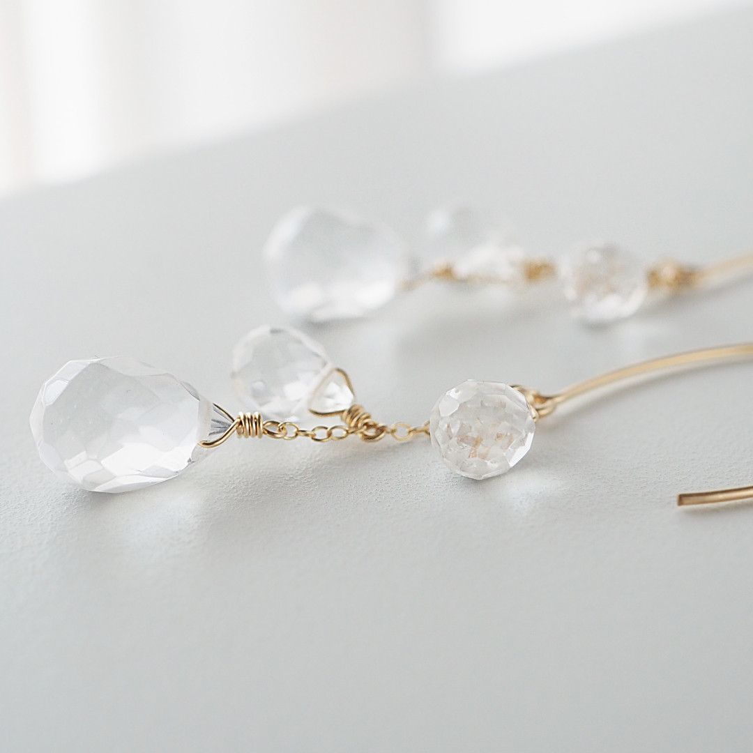 水晶ピアス / 14KGF