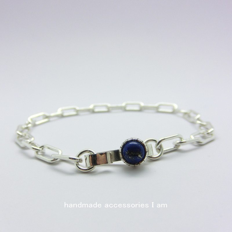 受注生産商品　ラピスラズリ　チェーンブレスレット　IB0203l