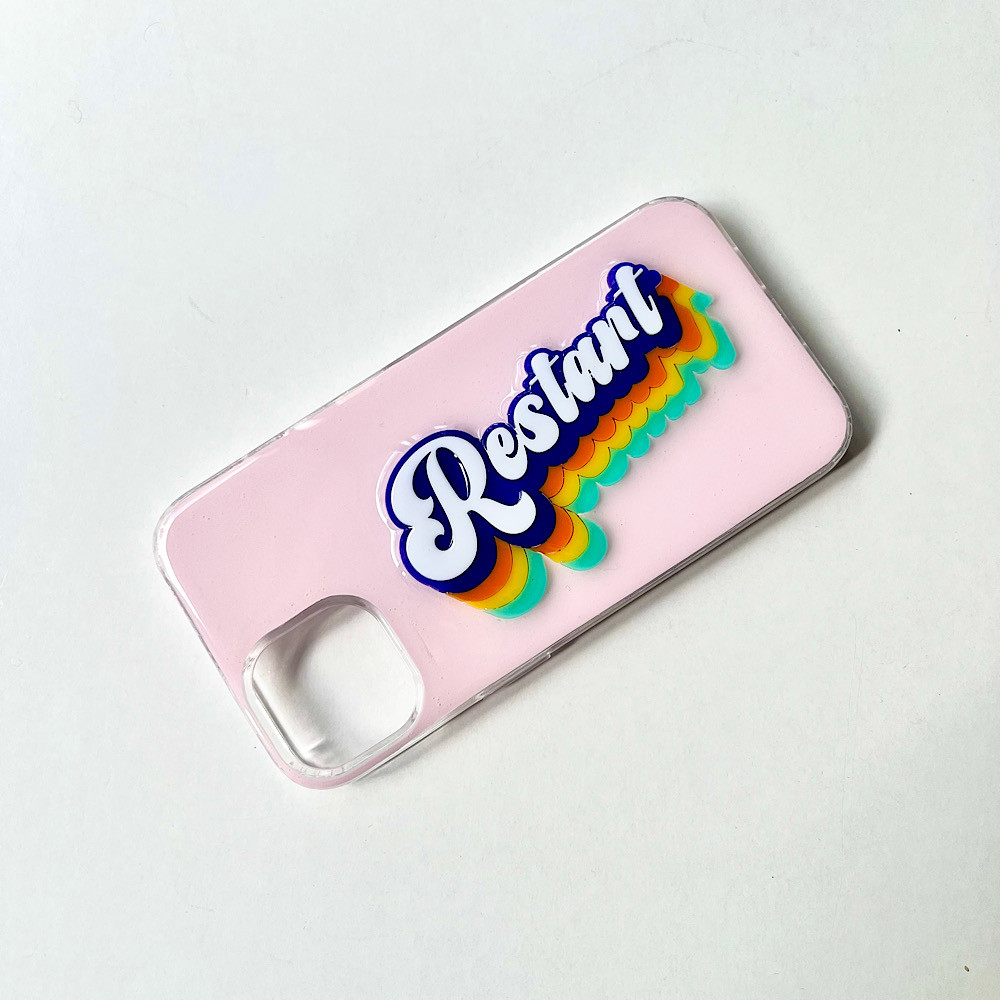 名入れ　多機種対応名前やロゴが入れられるglitterスマホケース