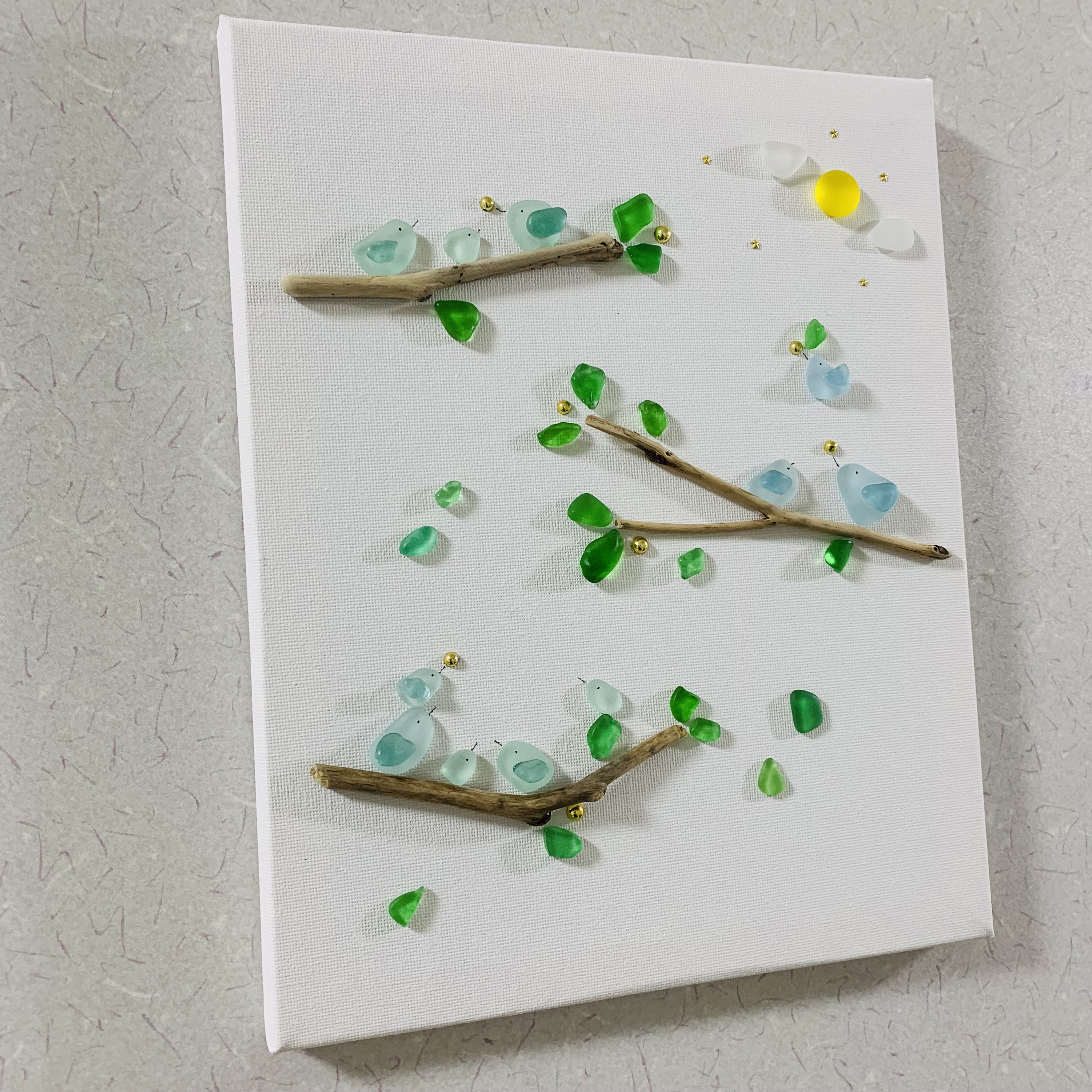 3038 インテリア雑貨 壁掛け 置物 北欧 観葉植物 シーグラスアート 小鳥 3038 シーグラスアート 壁掛け 小鳥 観葉植物 北欧 置物 インテリア雑貨