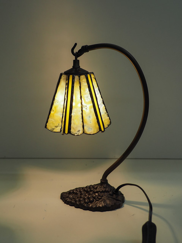 グースネックのランプ・イエロー ステンドグラスランプ、黄色、照明