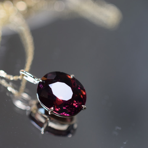 K9-5 非加熱 4.89ct 天然トルマリン ワインレット 9金 K9 チャーム  