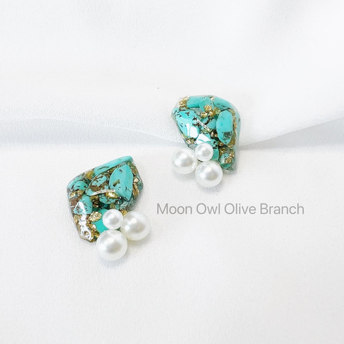 夏のNO.4 ターコイズ レジンアクセサリー ピアス（その他