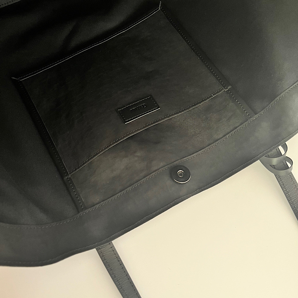 ナイロンレザー　トートバッグ　L  大容量バッグ　通勤バッグ　旅行バッグ　本革ミニポーチ付き　名入れ可