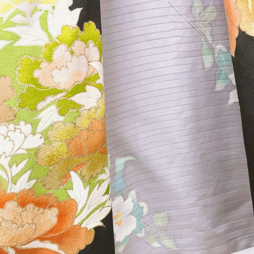 差し色カワイイ 黒留スカート 結婚式 演奏会 着物リメイク 演奏会 衣装  