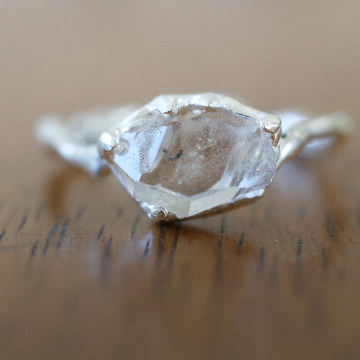 一点もの・Silver925）大粒ハーキマーダイヤモンドのシルバーリング