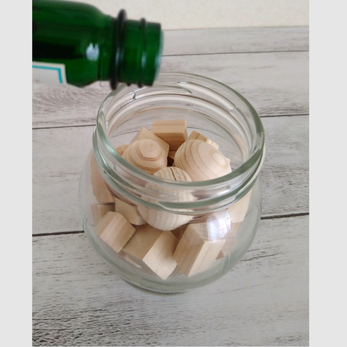 海と山のオブジェ シーグラス、国産ひのき いろんなカタチ 球びん