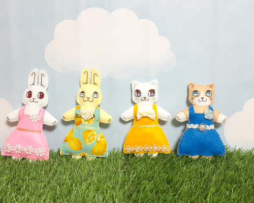 ワンピースはまり中様　オーダー専用　フェルト布人形セット　置物 ワンピースはまり中様 オーダー専用 フェルト布人形セット 置物