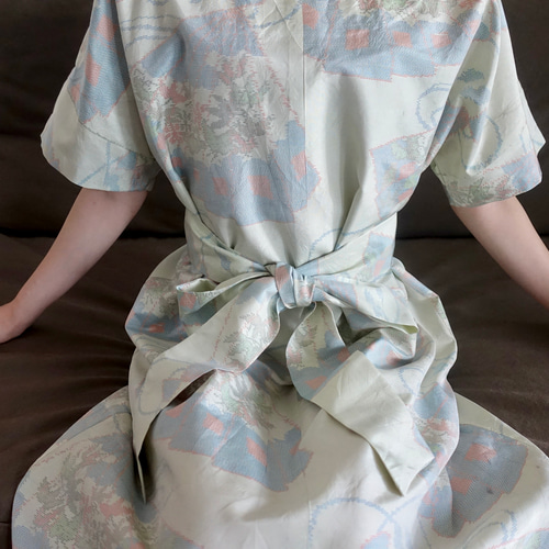 着物リメイクシンプルワンピース〜夏でも涼しい上質大島紬素材〜kimono