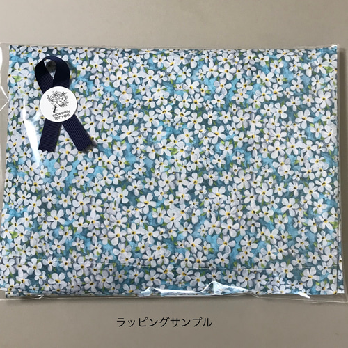 受注製作】リバティ スリーピングローズ(ブルー) タックスカート 