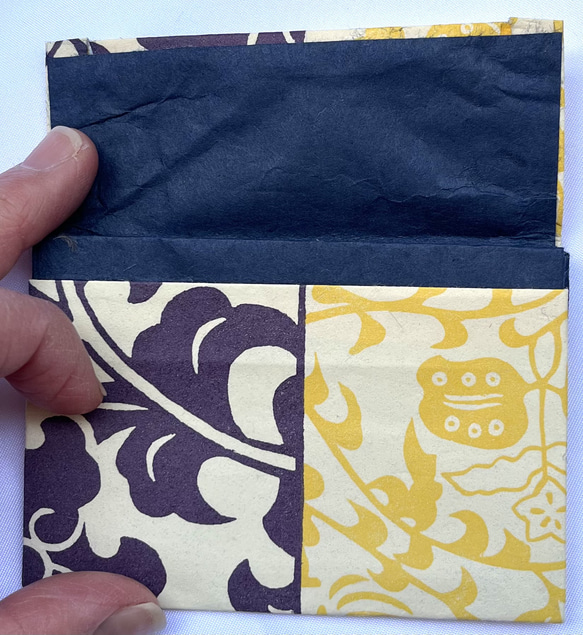 和紙の長財布　紫黄 2枚目の画像