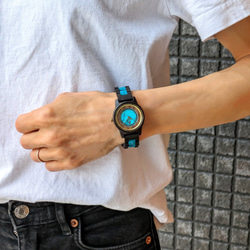 【木製腕時計】EINBAND Anmut 天然石 ターコイズ × サンダルウッド【32mm】 7枚目の画像