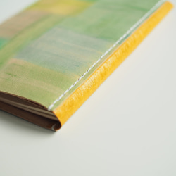 革のノートカバー・ブックカバー（A6）ノート付き　Green 002 本革・レザー 4枚目の画像