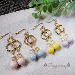 ＊500円☆４color☆くすみ色ボール シンプル ピアス/イヤリング＊プチプラ ゆらゆら キラキラ Simple 2枚目の画像