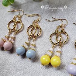 ＊500円☆４color☆くすみ色ボール シンプル ピアス/イヤリング＊プチプラ ゆらゆら キラキラ Simple 5枚目の画像