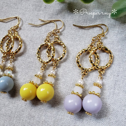 ＊500円☆４color☆くすみ色ボール シンプル ピアス/イヤリング＊プチプラ ゆらゆら キラキラ Simple 6枚目の画像