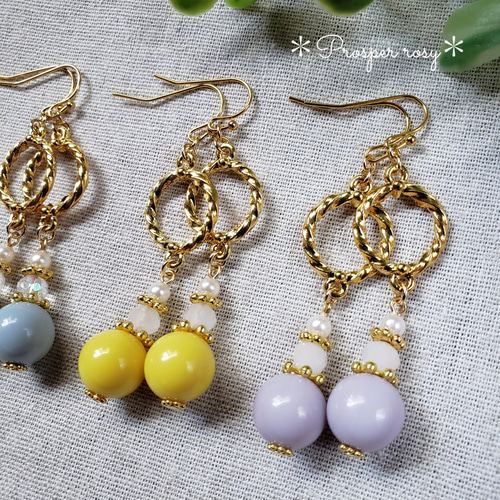 500円☆4color☆くすみ色ボール シンプル ピアス/イヤリング 