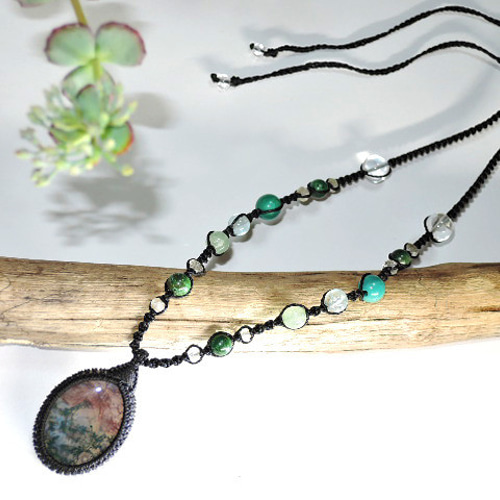 ☆珍品☆赤苔と緑苔の混合石☆苔瑪瑙☆モスアゲート☆天然石