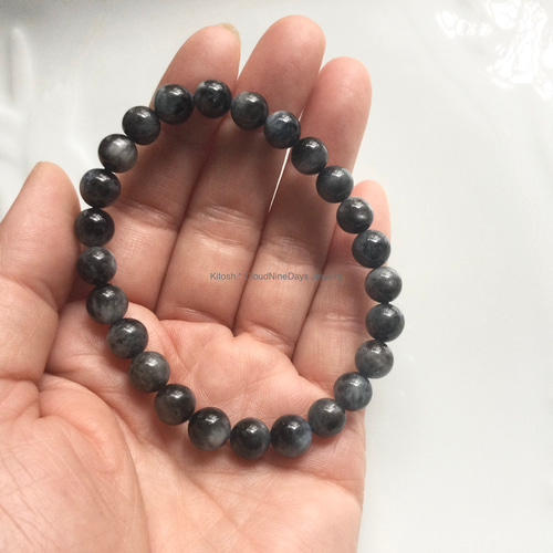 ブラックアクアマリン 7.5 mm ブレスレット Kitosh*Cloud9Days 通販