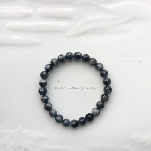 ブラックアクアマリン 7.5 mm ブレスレット Kitosh*Cloud9Days 通販