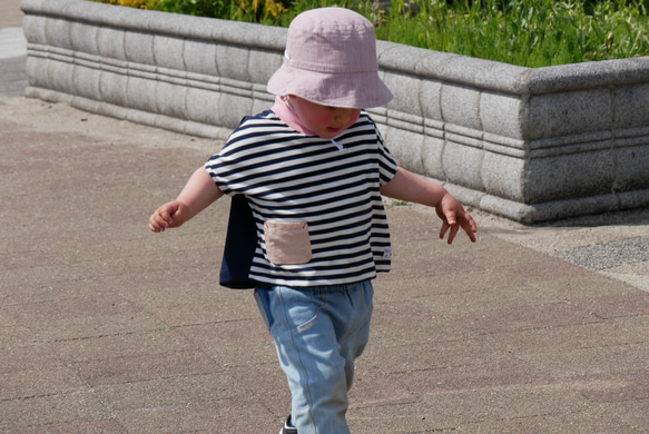 子供服　ベビー服　ネイビー配色カットソー 5枚目の画像