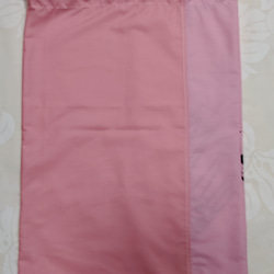 特大巾着(切替)ハワイアン生地ピンク系パフ柄 3枚目の画像