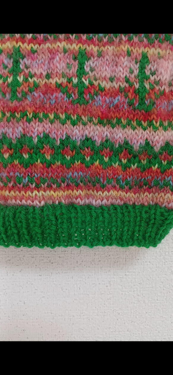 フェアアイルベスト　手編み　セーター　ニット　秋冬 9枚目の画像