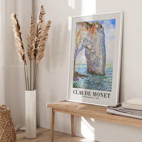 アートポスター モネ マンヌポルト 印象派 海景画 名画ポスター 岩門
