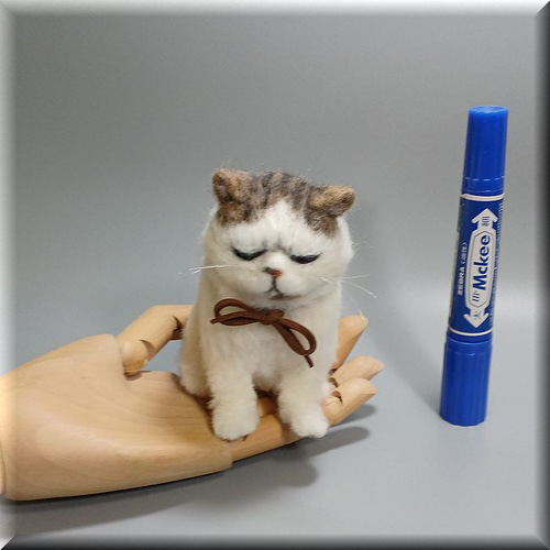 羊毛フェルト 猫 エキゾチックショートヘア ブサ猫 ねこ ネコ 猫  