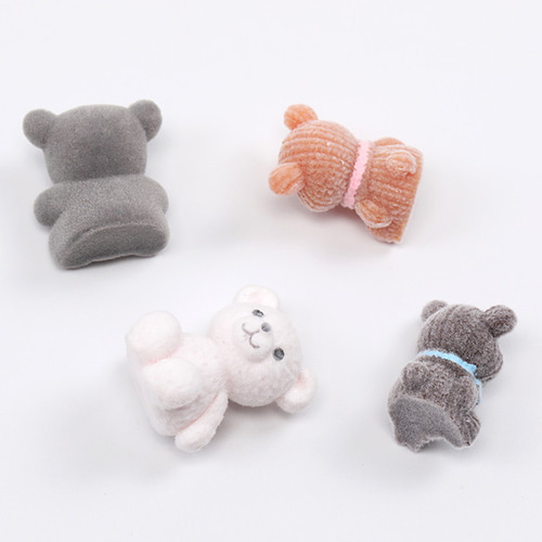 A4480-A 6個 フロッキーパーツ クマ 3X（2ヶ） チャーム beads&parts