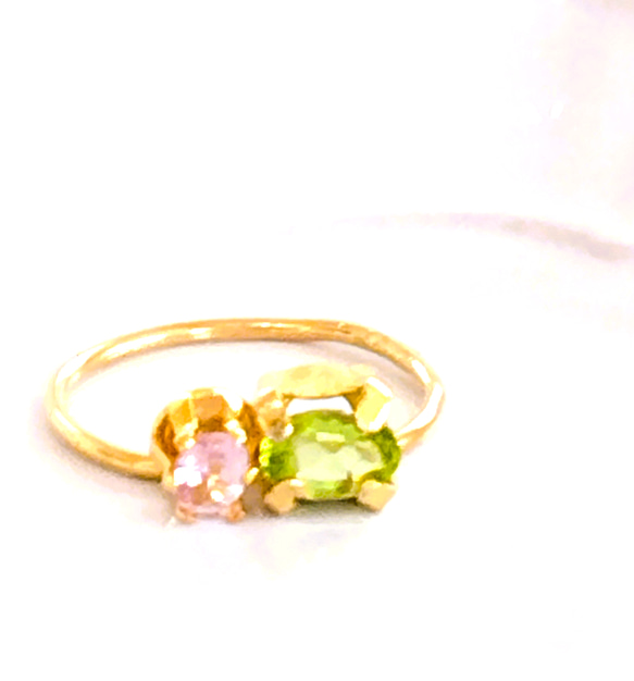 - 2023 autumn - Peridot & Oval Spinel Ring 1枚目の画像