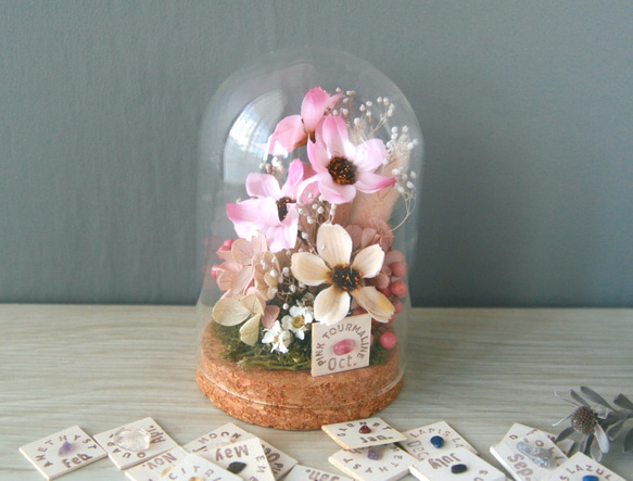 誕生月の天然石  Flower dome  -コスモス pink- 5枚目の画像