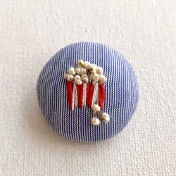 再販：ポップコーン_刺繍ブローチ_麻 ブローチ otokka 通販
