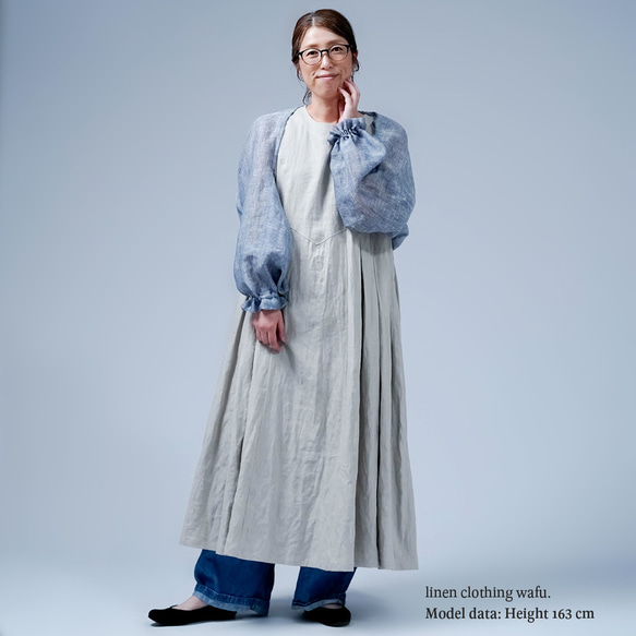 [wafu] 最適合旅行的天使的短外套！柔軟、輕盈、緊湊的亞麻瑪格麗特/巴林藍 h001n-blb1 第6張的照片