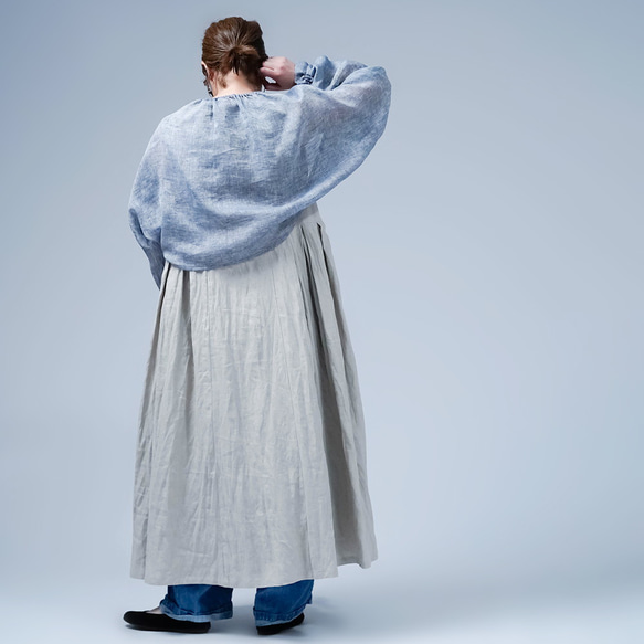 [wafu] 最適合旅行的天使的短外套！柔軟、輕盈、緊湊的亞麻瑪格麗特/巴林藍 h001n-blb1 第11張的照片